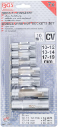 Nástrčné hlavice 3/8" BGS101105 10 ÷ 19 mm, otevřené. (Sada 7 dílů)