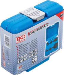 Adaptéry pro pneumatické nářadí 1/4" ÷ 3/4" BGS100200, tvrzené Sada 6 dílů