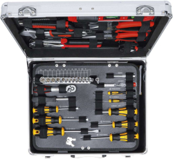 Sada zámečnického nářadí Kraftmann BGS102204 v hliníkovém kufru. 129 dílů