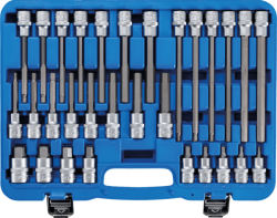 Zástrčné hlavice šestihranné (inbus) 1/2" 5 ÷ 19 mm BGS105181 Sada 30 dílů
