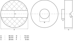 Gumová podložka pr. 65 x 29 mm BGS1072108 pro zvedák